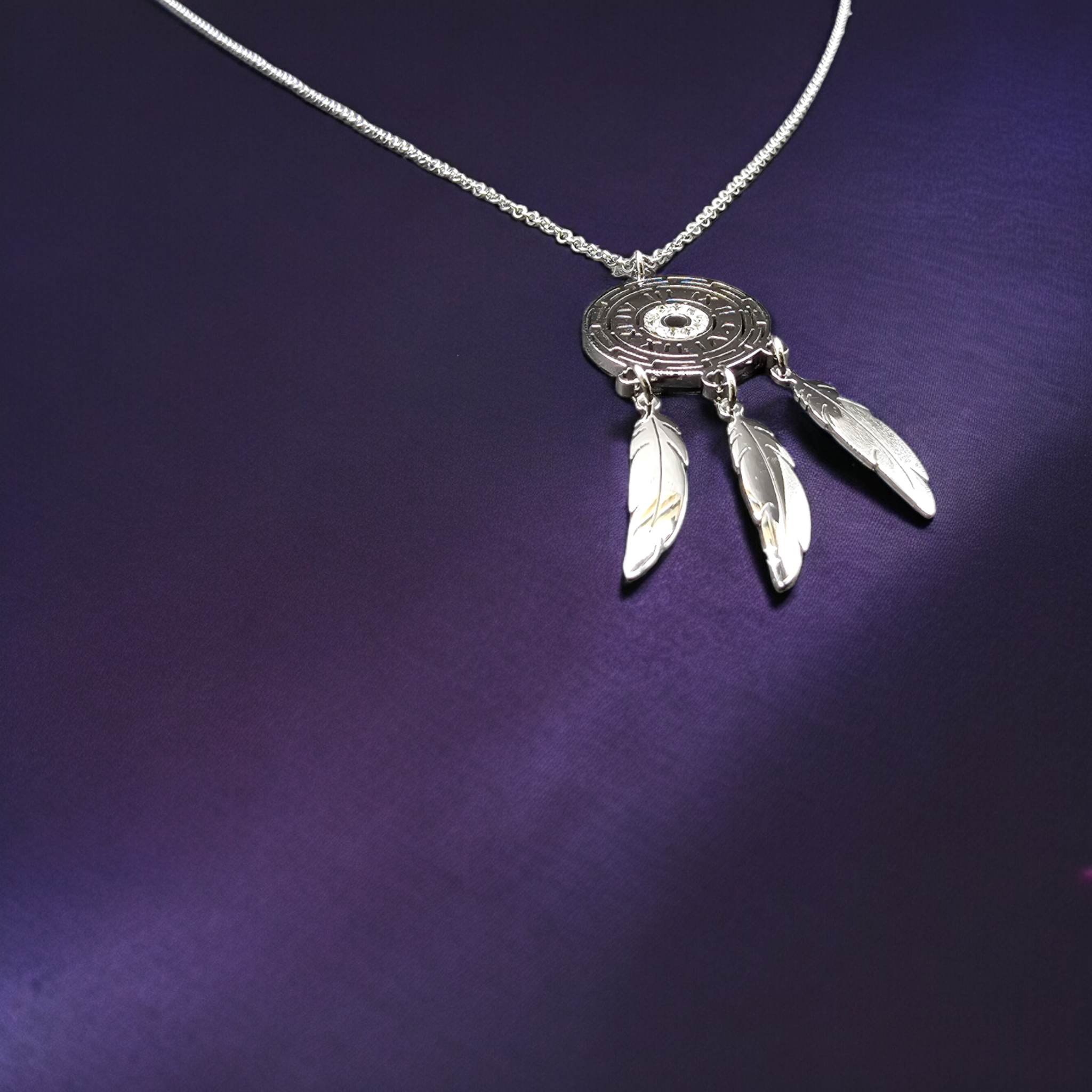 Dreamcatcher Stainless Steel Necklace Pendants With Long Chain