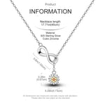 Endless Sunshine Sterling Silver Infinity Necklace With Sunflower