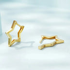 925 Sterling Silver Starlike Earrings - Minimalist Star Shape Ear Buckle for Women - Fashion jewelry SCE1136