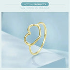 925 Sterling Silver Minimal Heart Band Ring