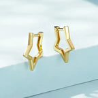 925 Sterling Silver Starlike Earrings - Minimalist Star Shape Ear Buckle for Women - Fashion jewelry SCE1136