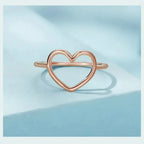 925 Sterling Silver Minimal Heart Band Ring