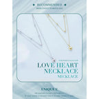 925 Sterling Silver Double Layer Heart Pendant Choker Necklace