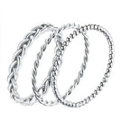 Sterling Silver Braided Twisted Eternity Band Stackable Ring