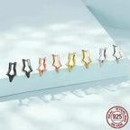 925 Sterling Silver Starlike Earrings - Minimalist Star Shape Ear Buckle for Women - Fashion jewelry SCE1136