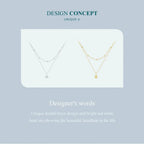 925 Sterling Silver Double Layer Heart Pendant Choker Necklace