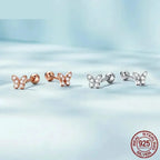 925 Sterling Silver Star And Butterfly Stud Earrings - Delicate And Fine Jewelry