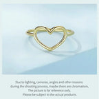 925 Sterling Silver Minimal Heart Band Ring