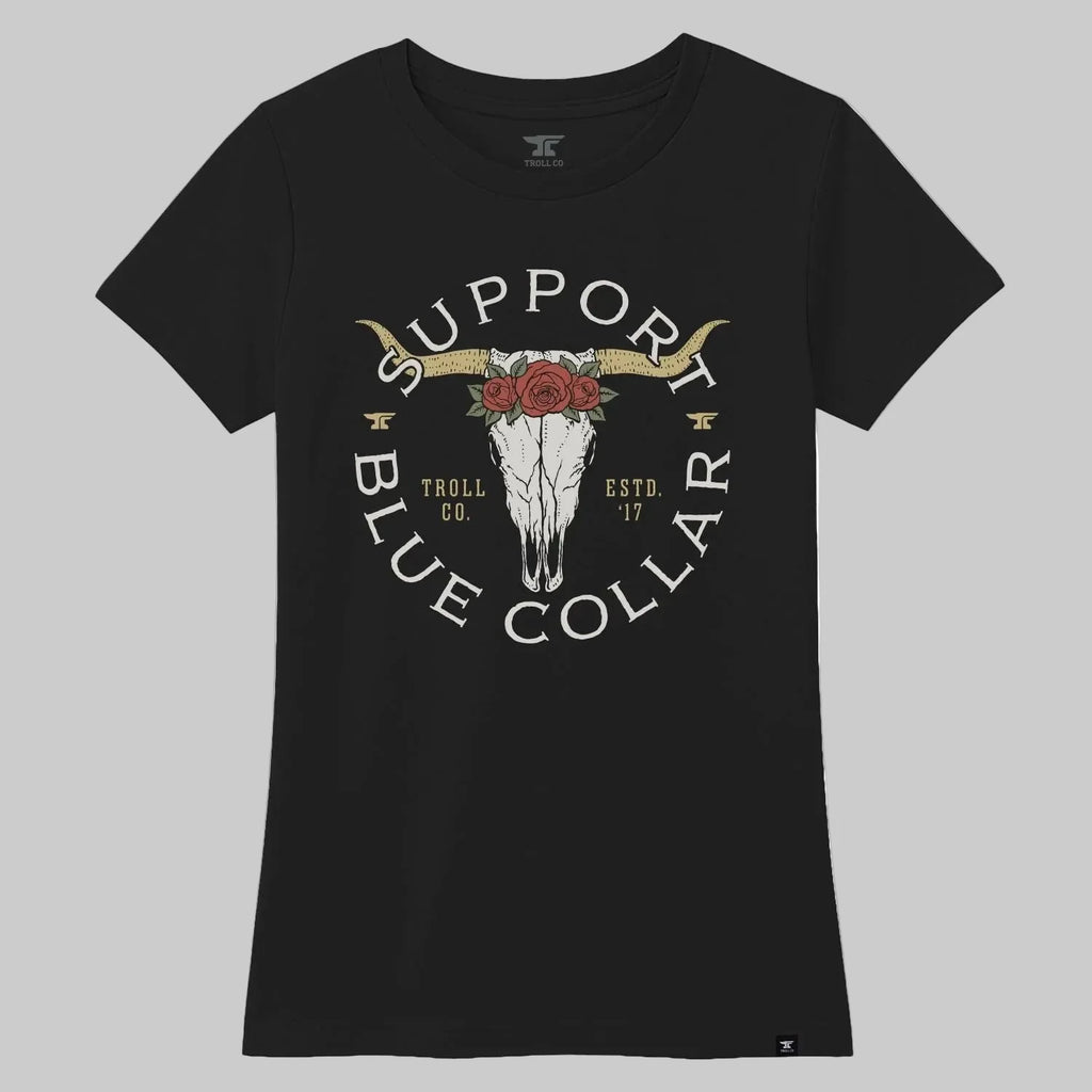 Support Blue Collar Longhorn T-Shirt