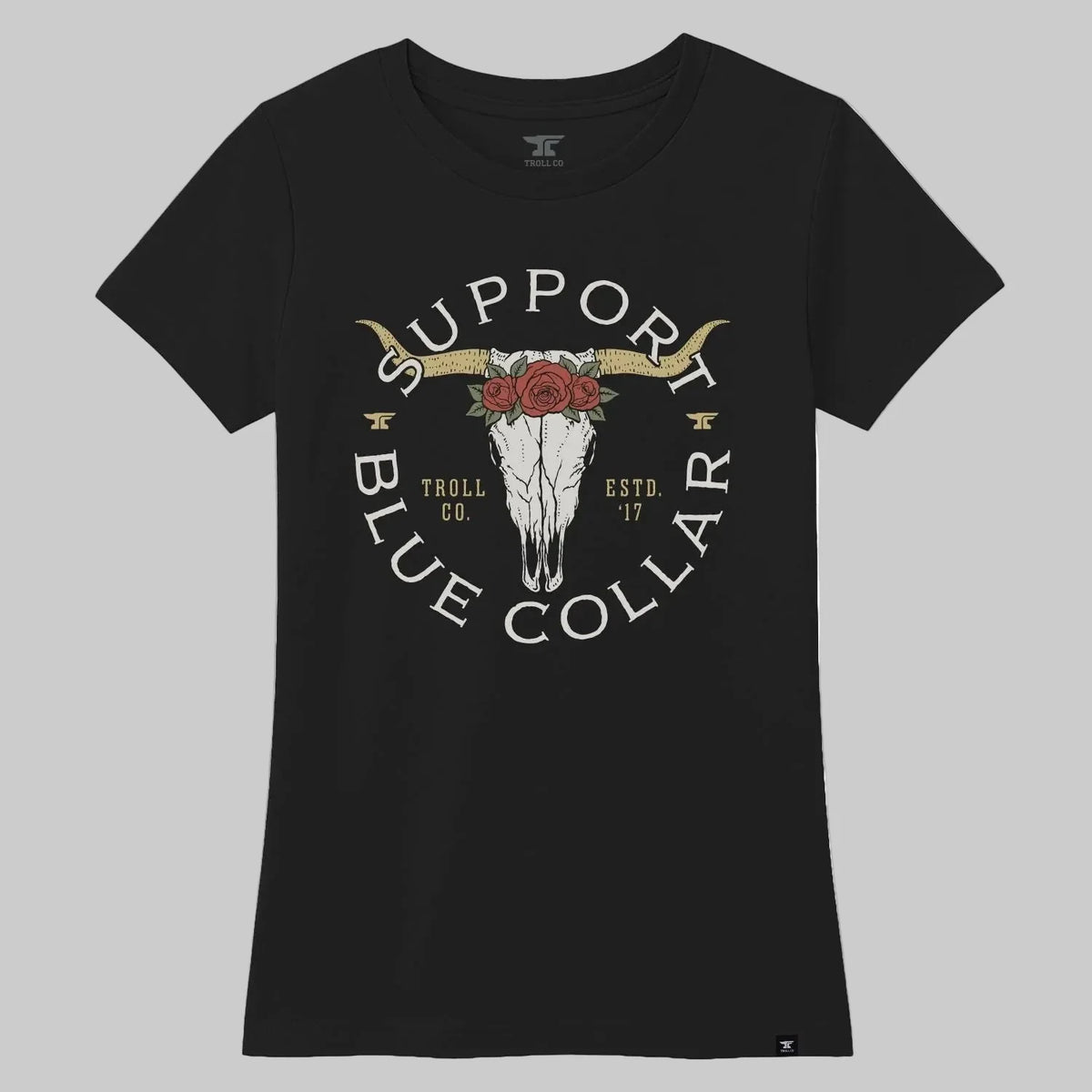 Support Blue Collar Longhorn T-Shirt