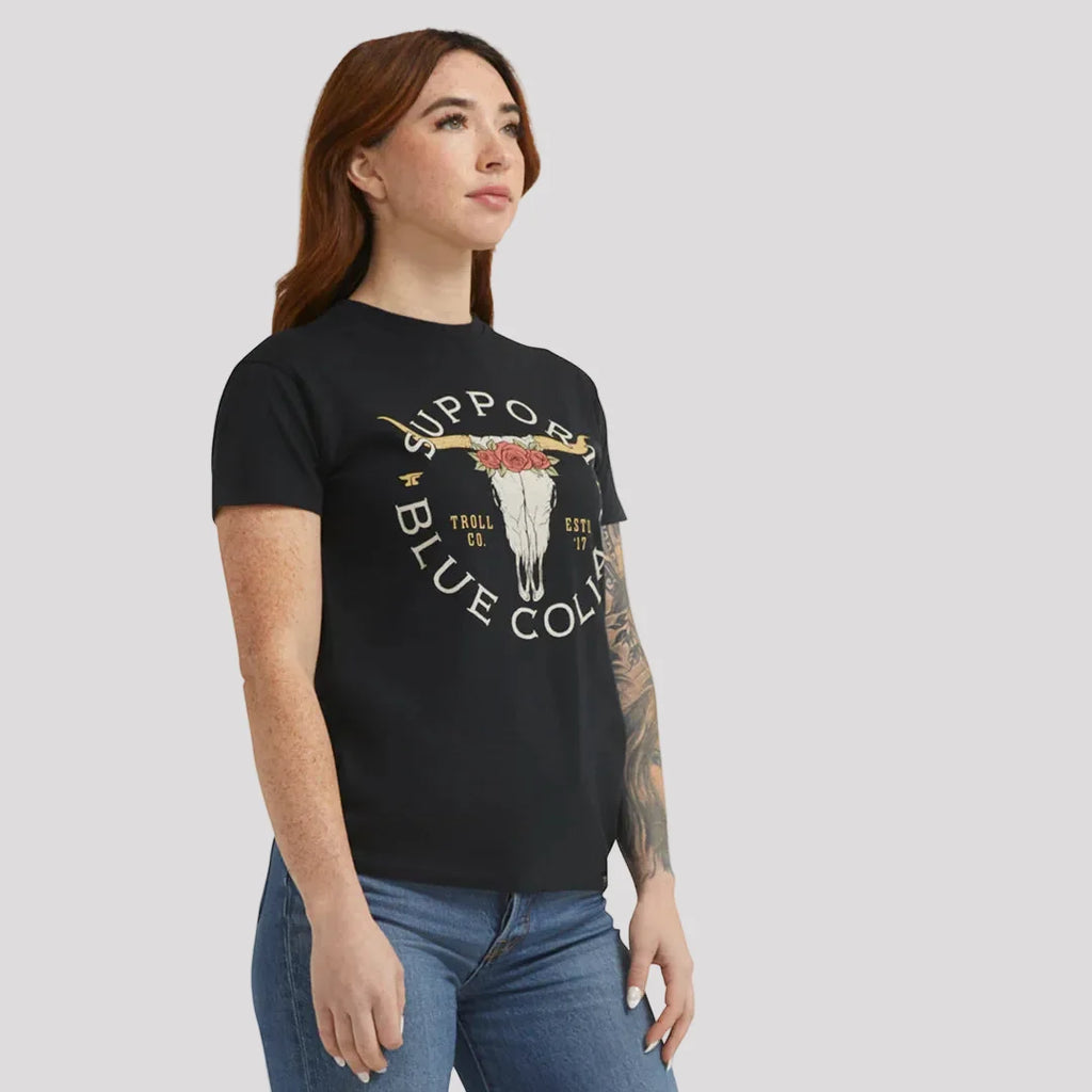 Support Blue Collar Longhorn T-Shirt