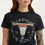 Support Blue Collar Longhorn T-Shirt