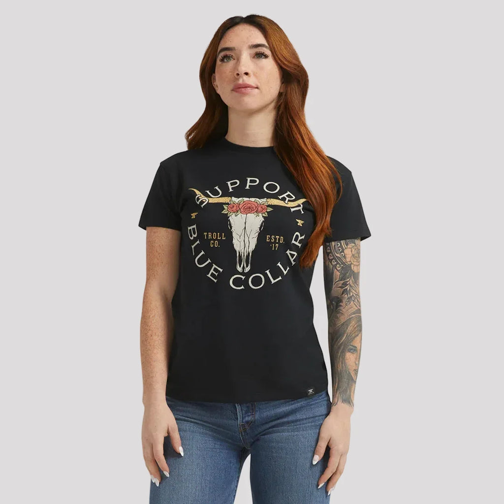 Support Blue Collar Longhorn T-Shirt