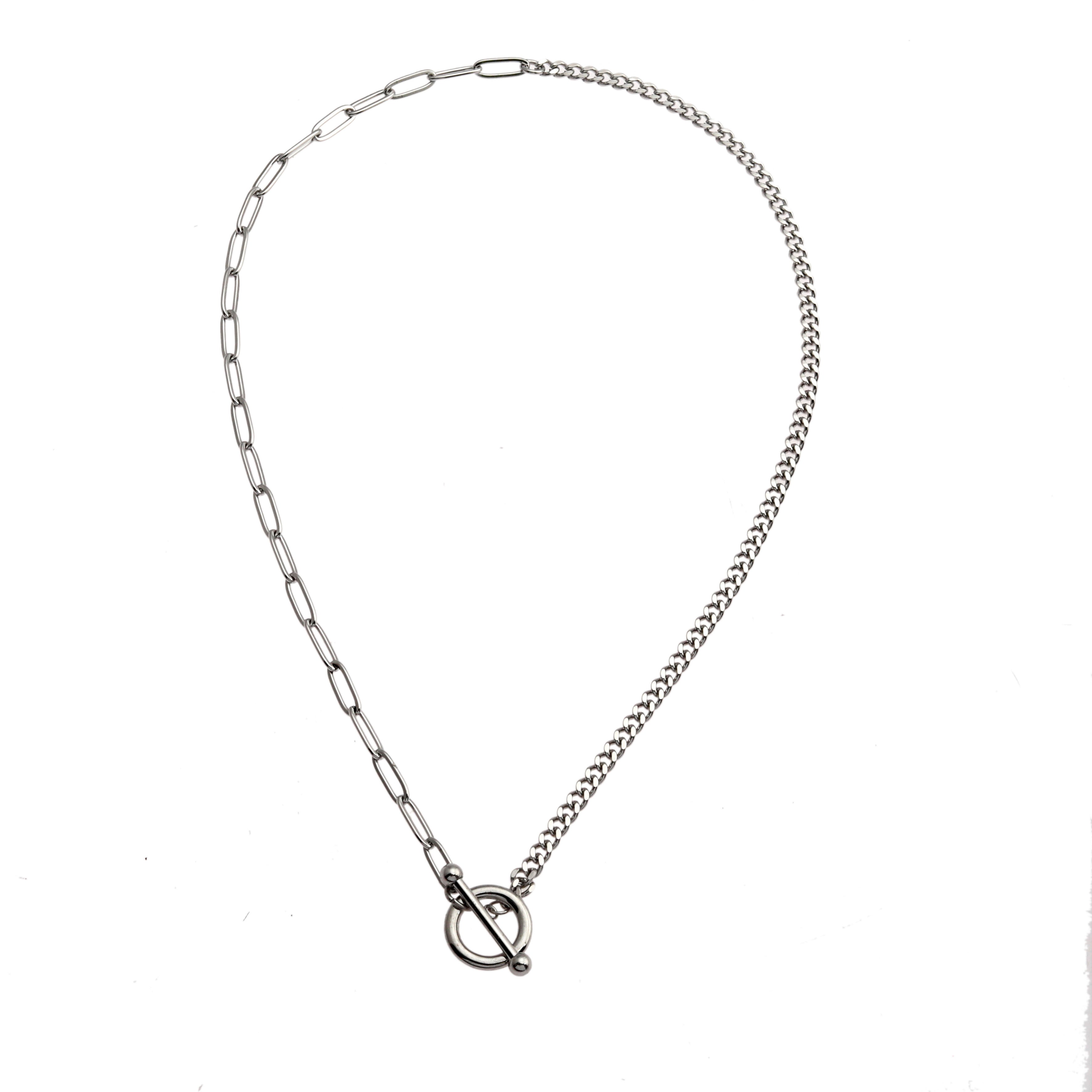 T-Bar Silver Necklace