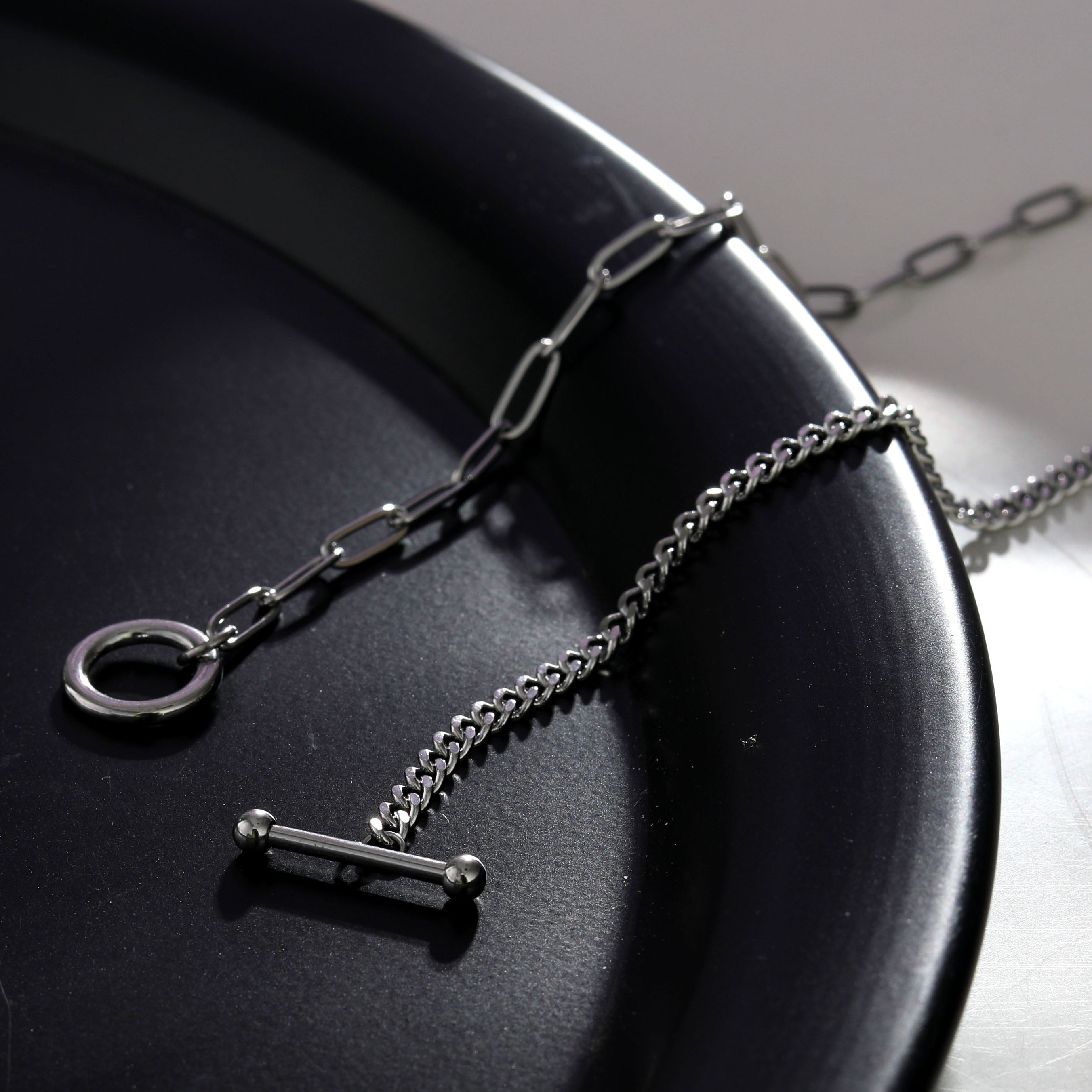 T-Bar Silver Necklace
