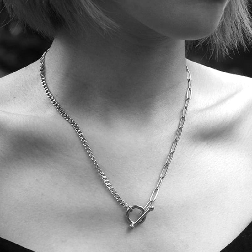 T-Bar Silver Necklace