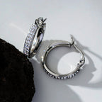 Style YARA: 'Pavé All the Way' Zirconia Hoop Earrings (Small Size) Silver
