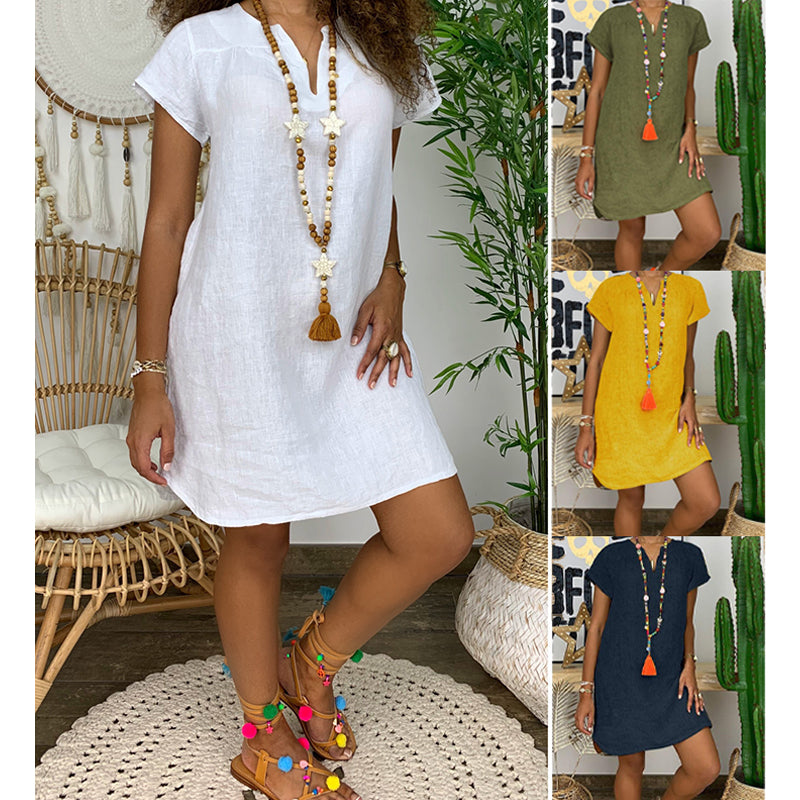 Cotton Linen Mini Dress