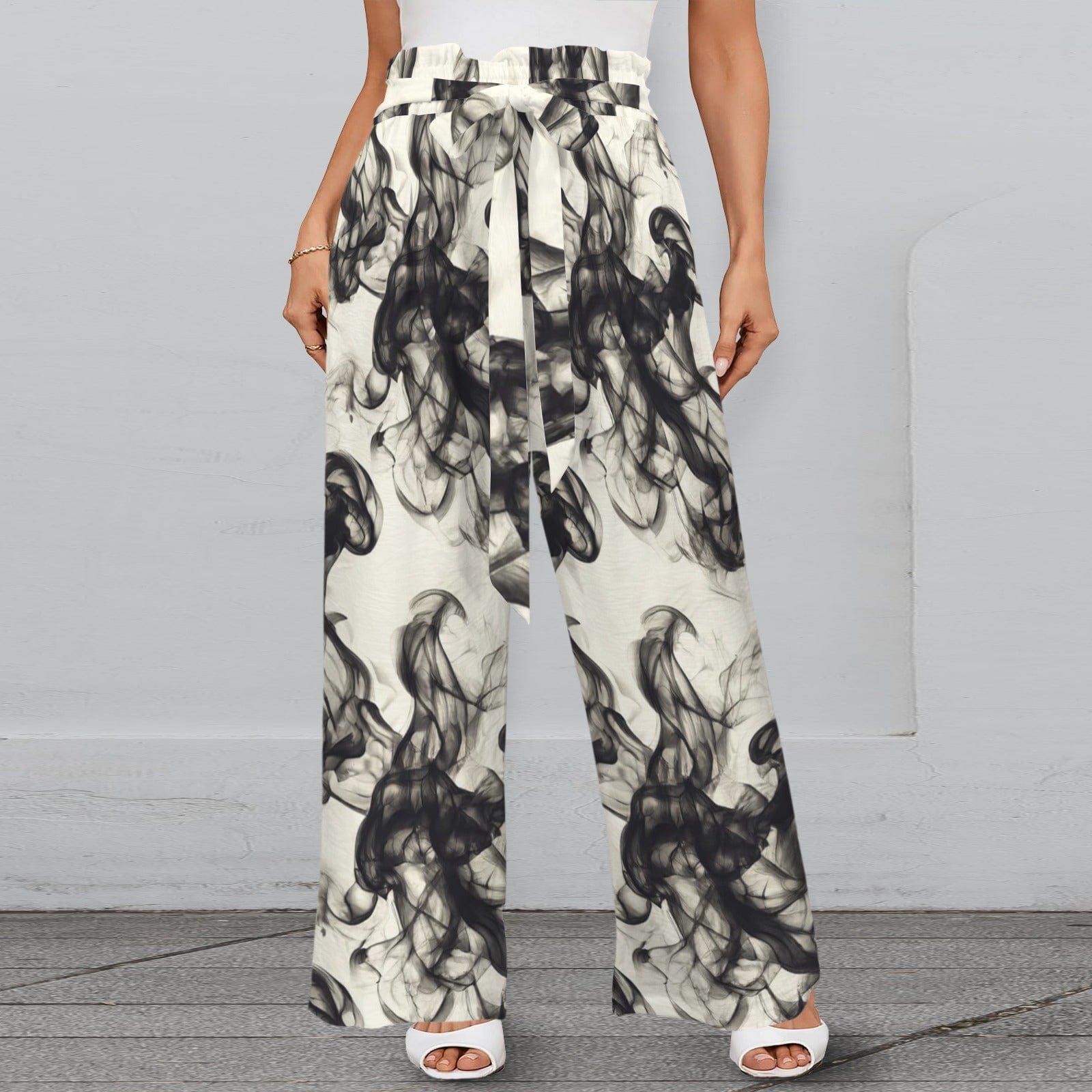 Smokey Strappy Wide Leg Pants with Pockets