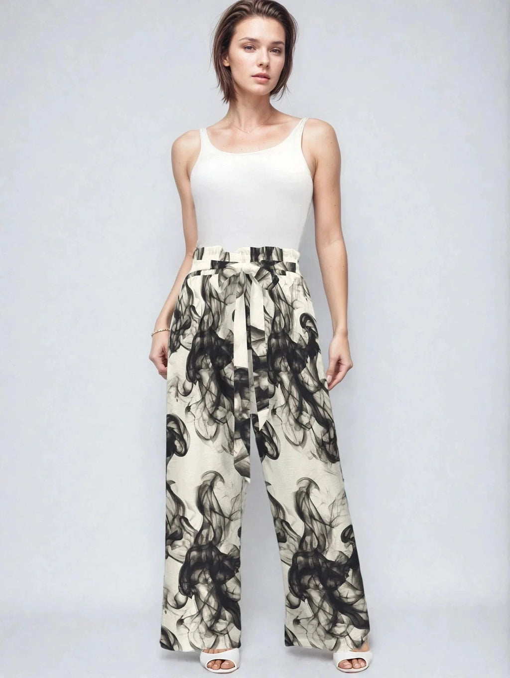Smokey Strappy Wide Leg Pants with Pockets
