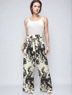 Smokey Strappy Wide Leg Pants with Pockets