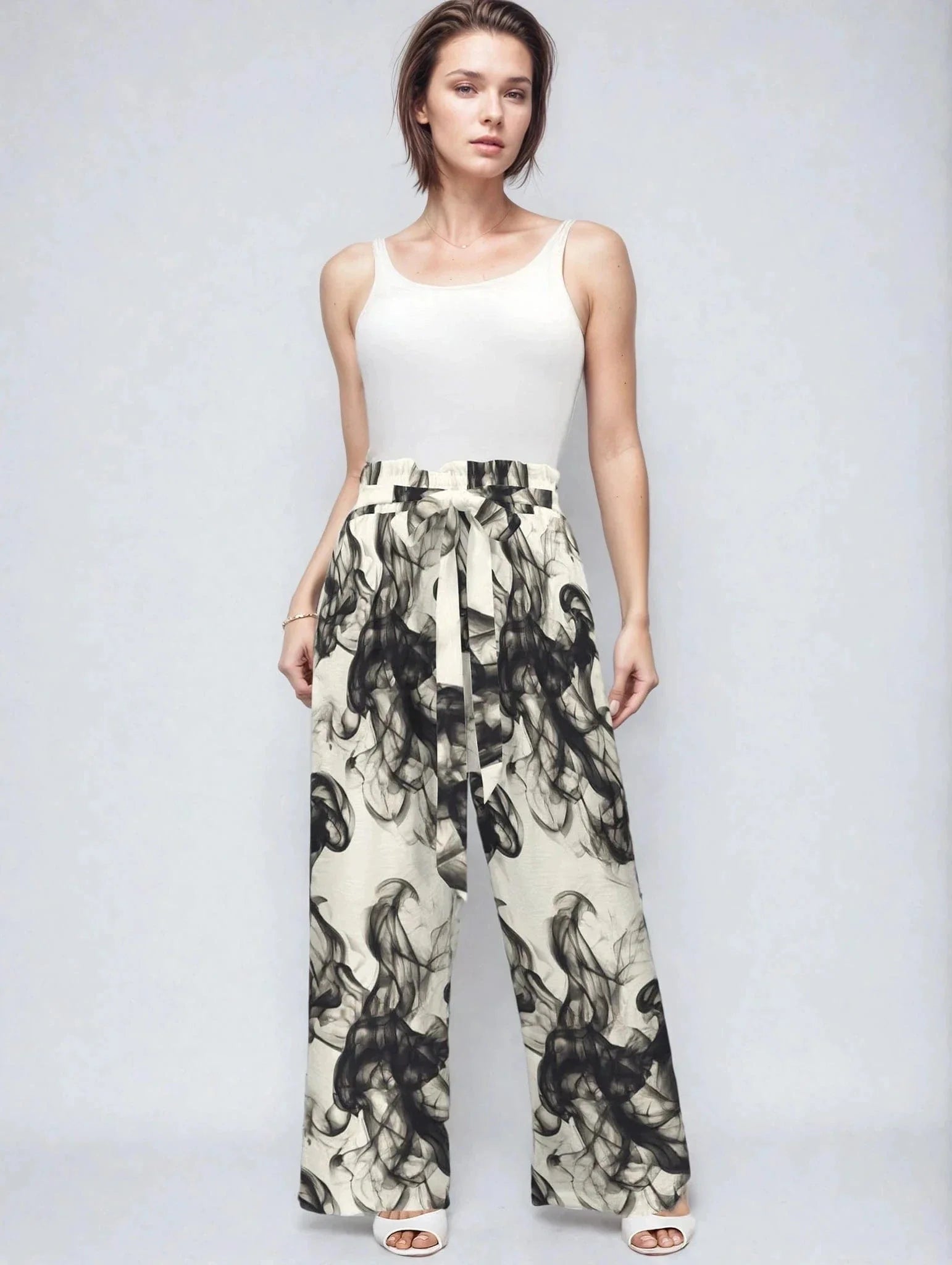 Smokey Strappy Wide Leg Pants with Pockets