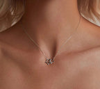 Connected Hearts: Sterling Silver Star/Heart/Cat Pendant Necklace