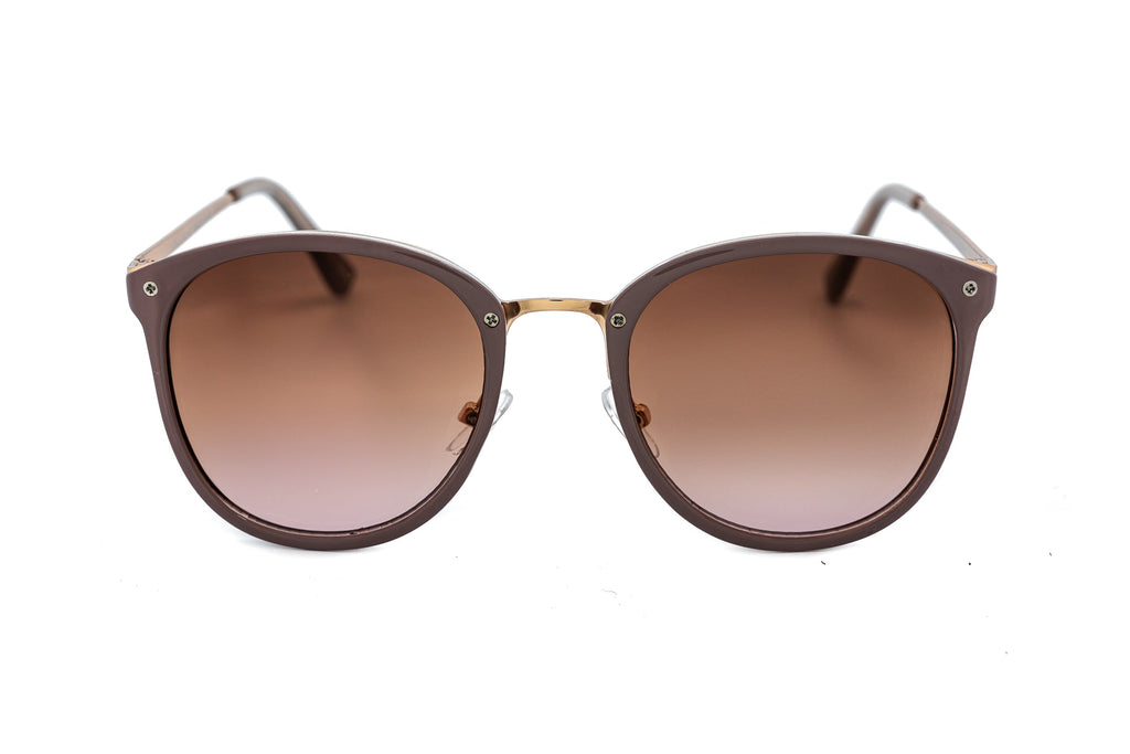 Round Brown Gradient Sunglasses
