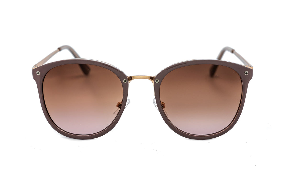 Round Brown Gradient Sunglasses