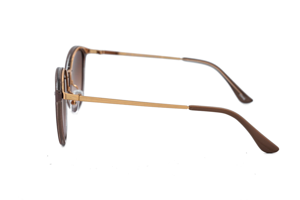 Round Brown Gradient Sunglasses