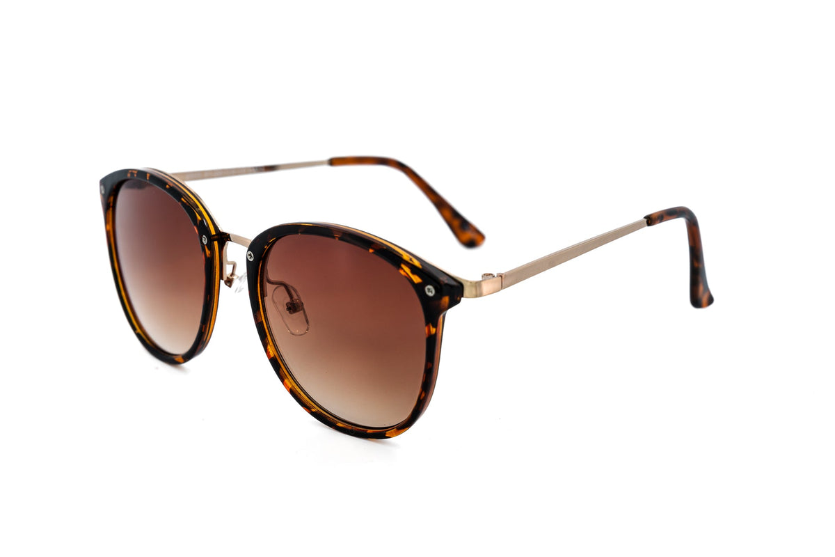 Round Brown Gradient Sunglasses