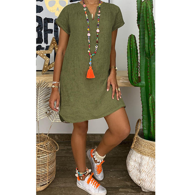 Cotton Linen Mini Dress