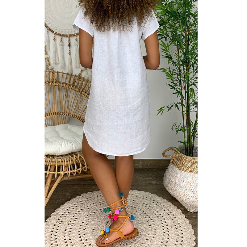 Cotton Linen Mini Dress